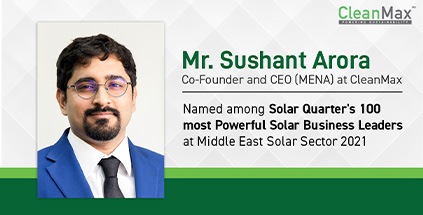 Mr Sushant Arora - Solar Quarter's 100 most Powerful Solar Business Leaders